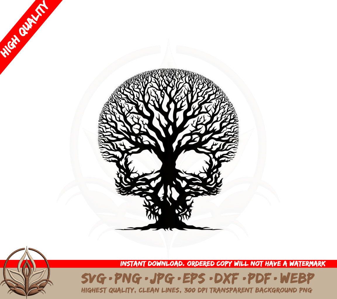 Barren Skull Tree SVG PNG JPG AI PDF DXF EPS and WebP Digital Download 