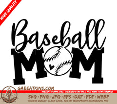 A Black And White Sign That Says Baseball Mom SVG - Baseball Mom SVG SVG