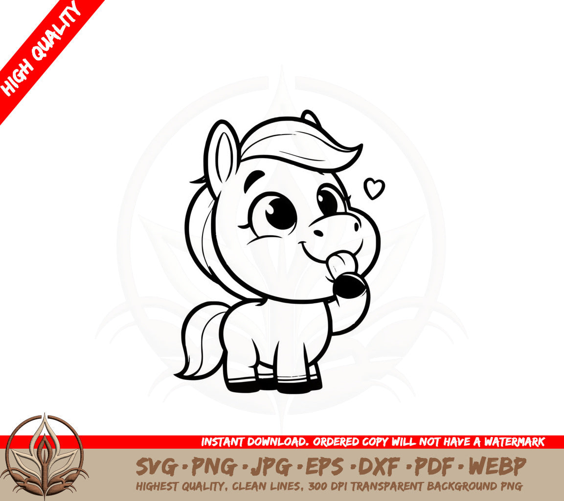 Bashful Pony - Digital Download SVG 