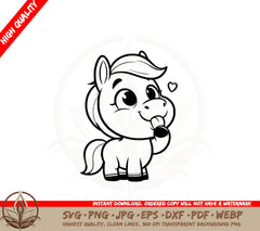 Bashful Pony - Digital Download SVG 