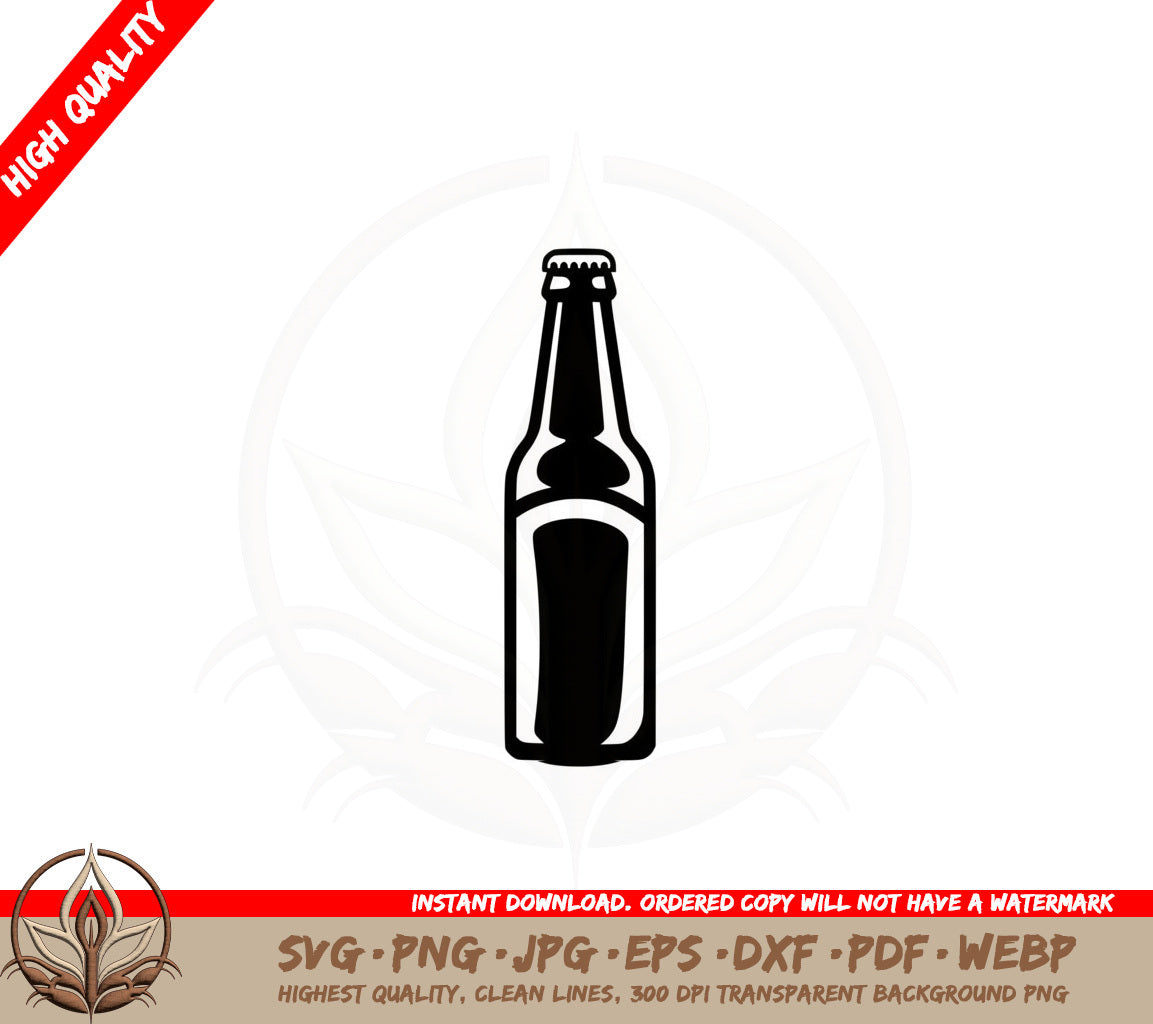 Basic Beer Bottle SVG PNG JPG AI PDF DXF EPS and WebP Digital Download 