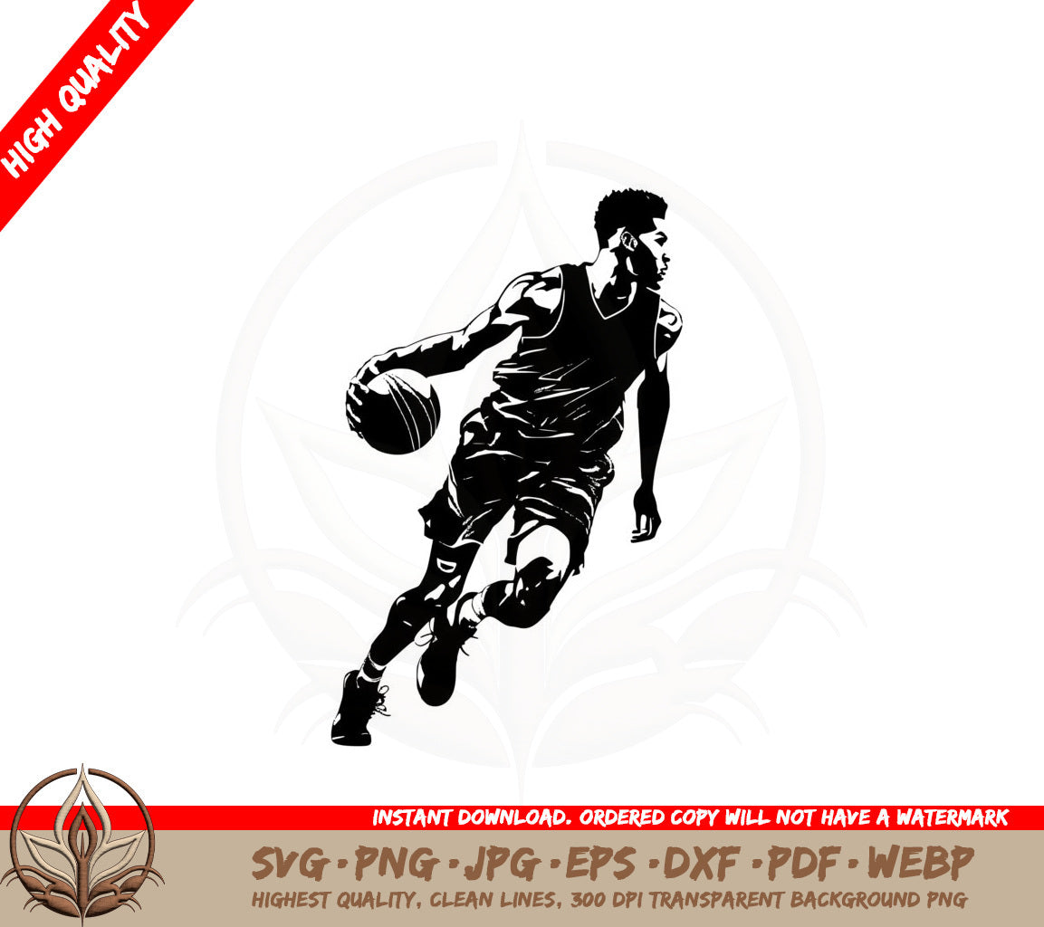 Basketball Player SVG PNG JPG AI PDF DXF EPS and WebP - Digital Download 