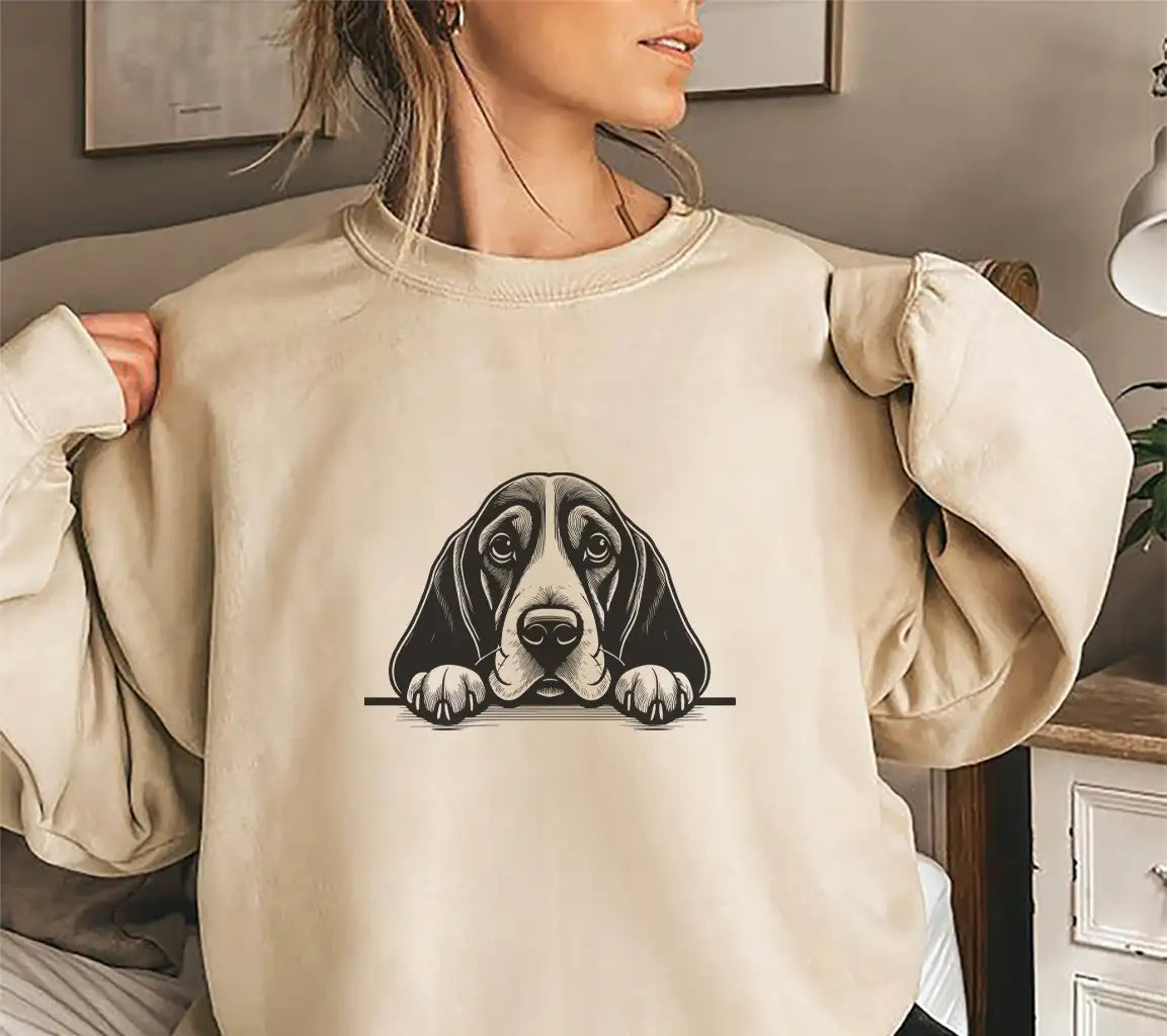 Basset Hound SVG -  Drawing, Paws Forward SVG