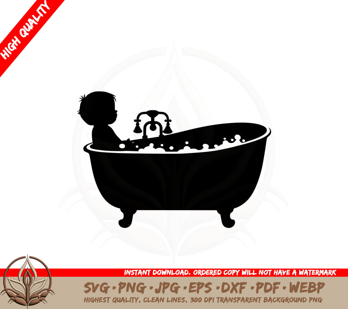 Bathtub SVG Cut File  Bathtub Silhouette SVG  Bathtub Clipart SVG  for Cricut and Silhouette  Instant download SVG PNG JPG AI PDF DXF EPS and WebP 