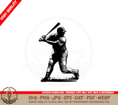 Batter SVG PNG JPG AI PDF DXF EPS and WebP Digital Cutting File 