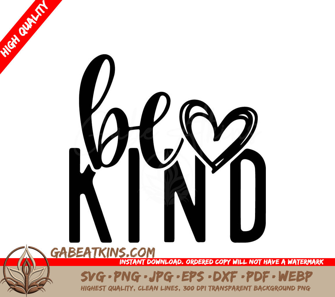 A Black And White Sign That Says Be Kind SVG - Be Kind SVG SVG