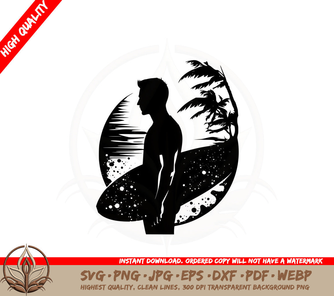 Beach Day Surfing SVG Cut File  Beach SVG  Surfing SVG  Ocean SVG  