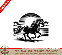 Beach Galloping Steed SVG Cut File | Instant Download for Cricut  Silhouette Crafters  
