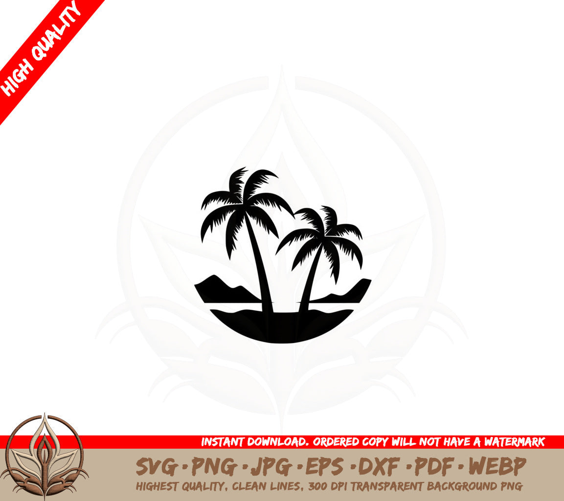 Beach Palm Trees SVG PNG JPG AI PDF DXF EPS and WebP - Digital Download 