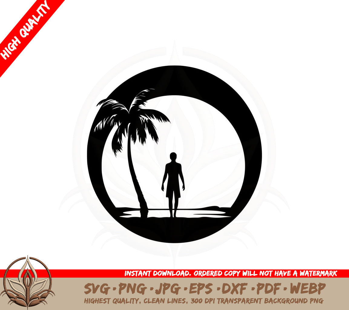 Beach Sunset SVG PNG JPG AI PDF DXF EPS and WebP - Digital Download 