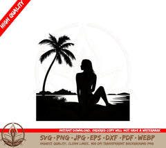 Beachside Solitude SVG PNG JPG AI PDF DXF EPS and WebP Digital Download 