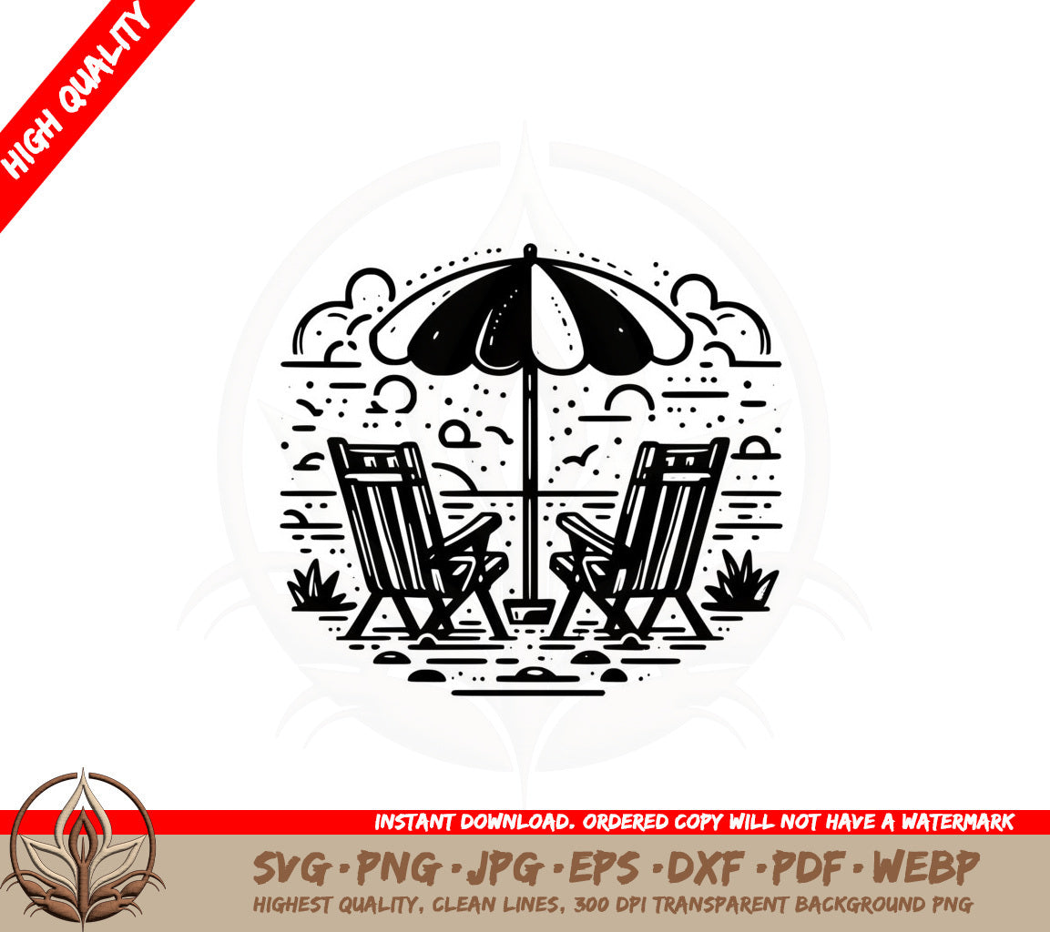 Beachside Tranquility SVG PNG JPG AI PDF DXF EPS and WebP Digital Download 