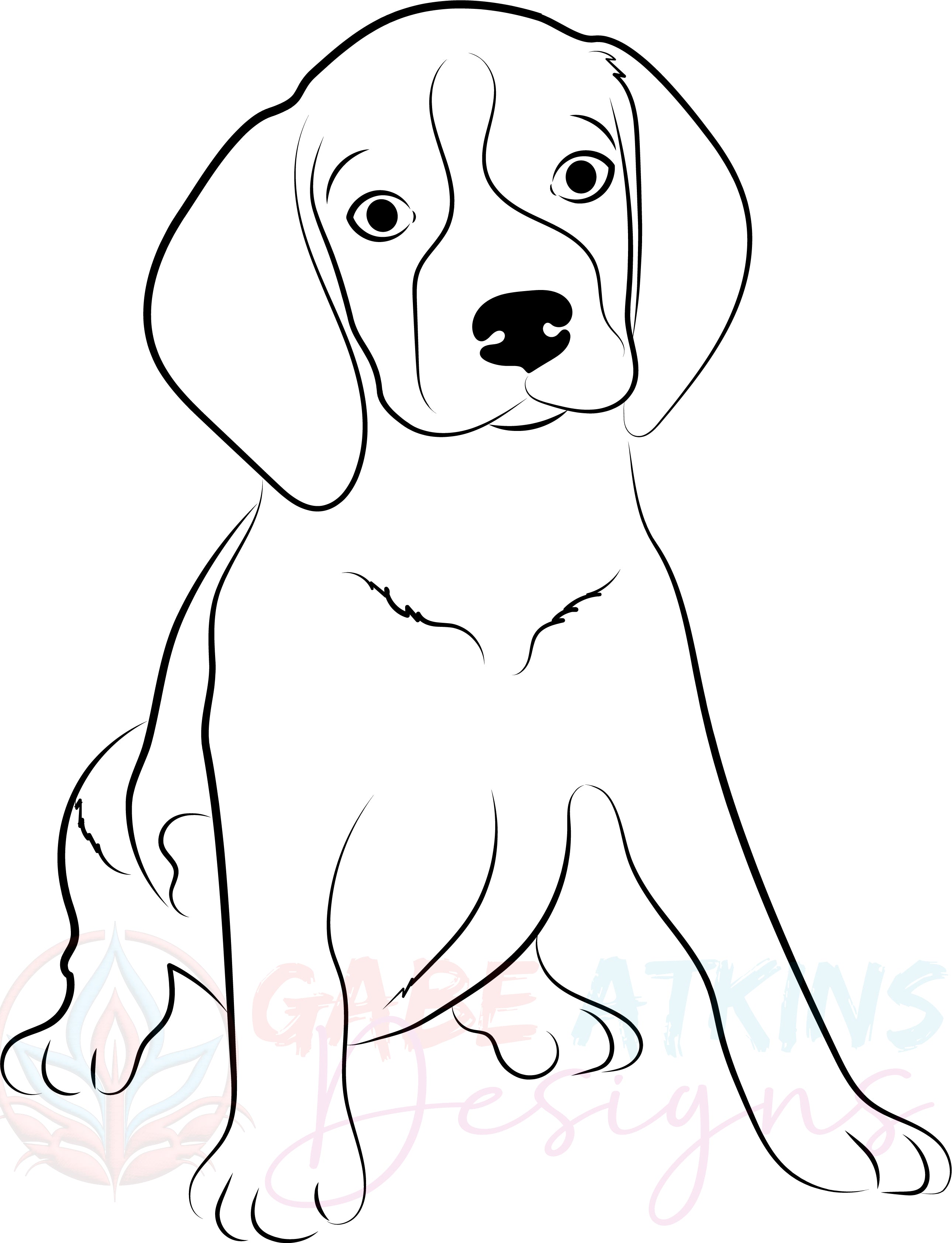 Beagle Dog SVG Silhouette Outlines Clipart Bundle | Vector Graphics |  | SVG, PNG, EPS, DFX, JPG, PDF, WEBP Instant Download Digital File