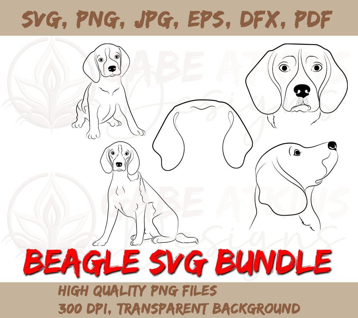 Beagle Dog SVG Silhouette Outlines Clipart Bundle | Vector Graphics |  | SVG, PNG, EPS, DFX, JPG, PDF, WEBP Instant Download Digital File