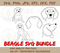 Beagle Dog SVG Silhouette Outlines Clipart Bundle | Vector Graphics |  | SVG, PNG, EPS, DFX, JPG, PDF, WEBP Instant Download Digital File