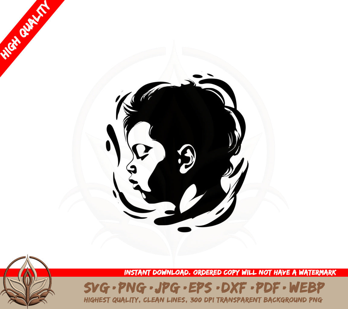 Beaming Abstract Child SVG 