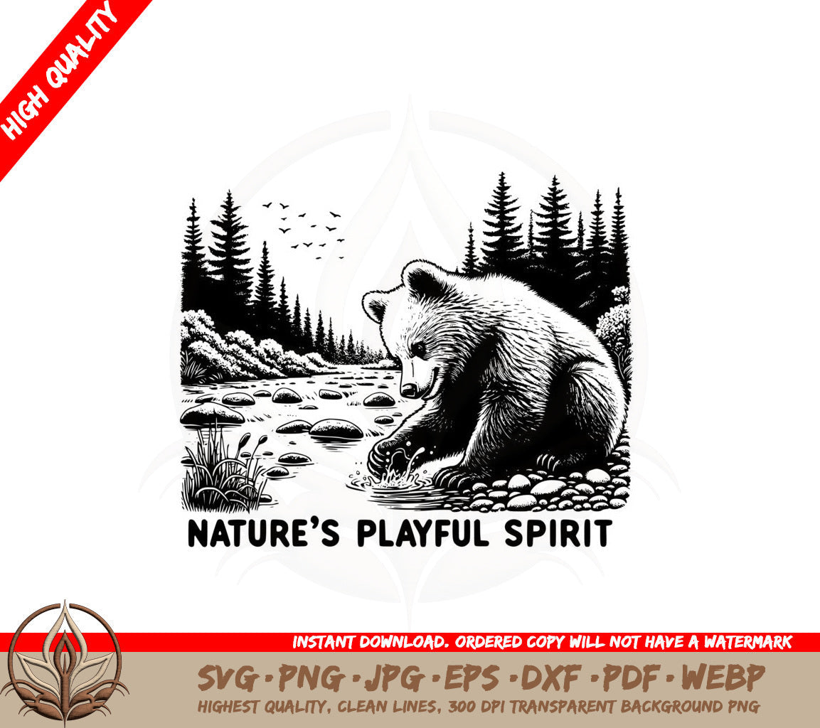 Bear Cub Adventure SVG Cut File  Digital Download 