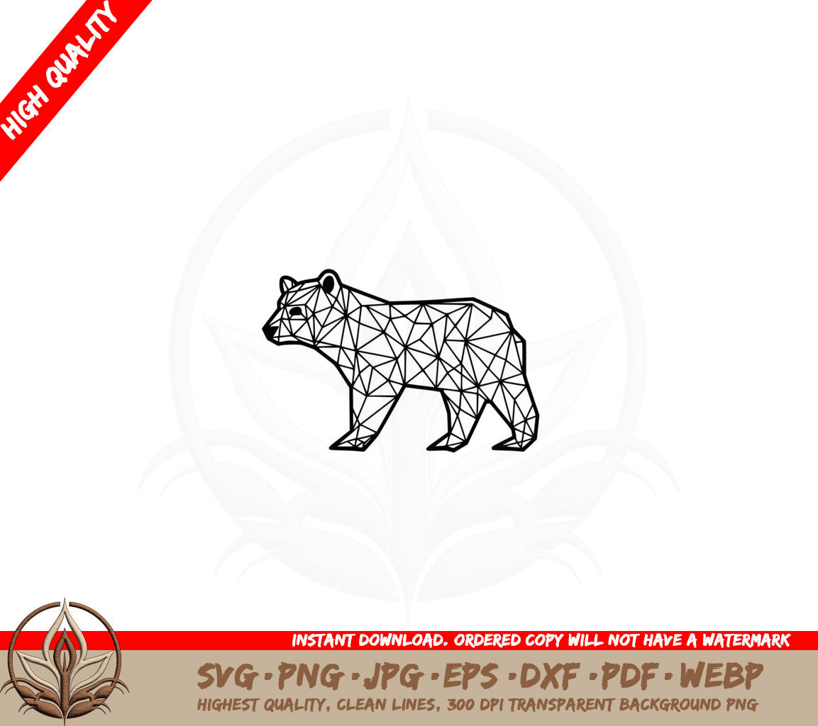 Bear Polygons SVG PNG JPG AI PDF DXF EPS and WebP Digital Download 