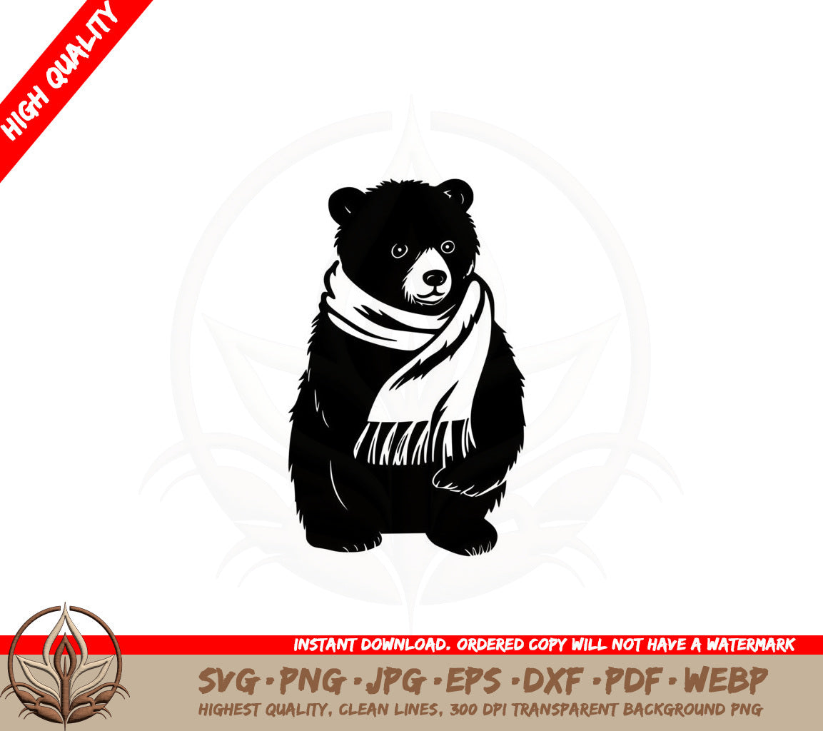 Bear with Scarf SVG - Digital Download 