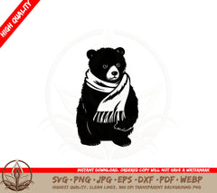 Bear with Scarf SVG - Digital Download 