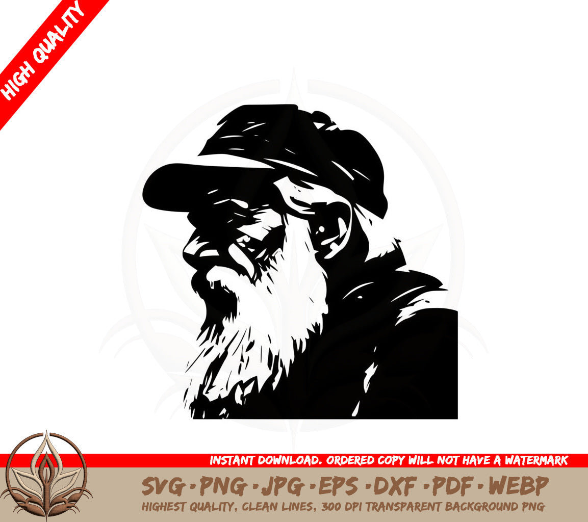 Bearded Elder SVG Cut File Design Download 