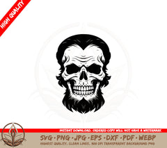 Bearded Skull SVG PNG JPG AI PDF DXF EPS and WebP - Digital Download 