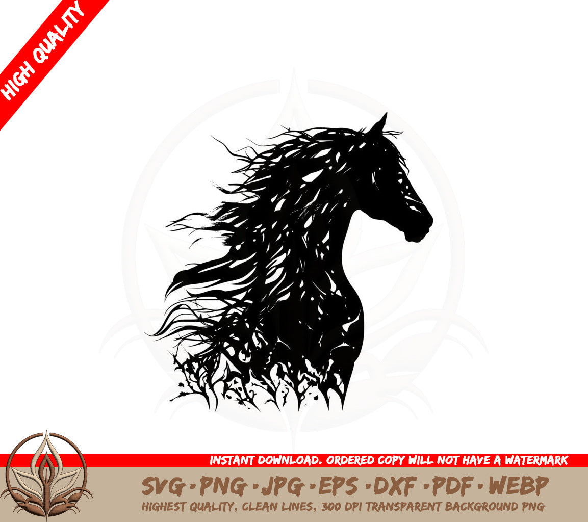 Beautiful Abstract Horse SVG Cut File Download 