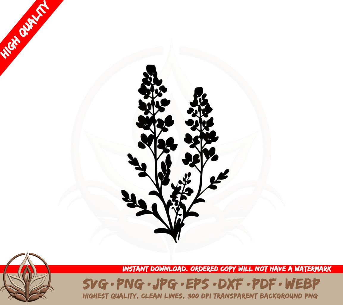 Beautiful Bluebonnet Plant SVG Cut File 