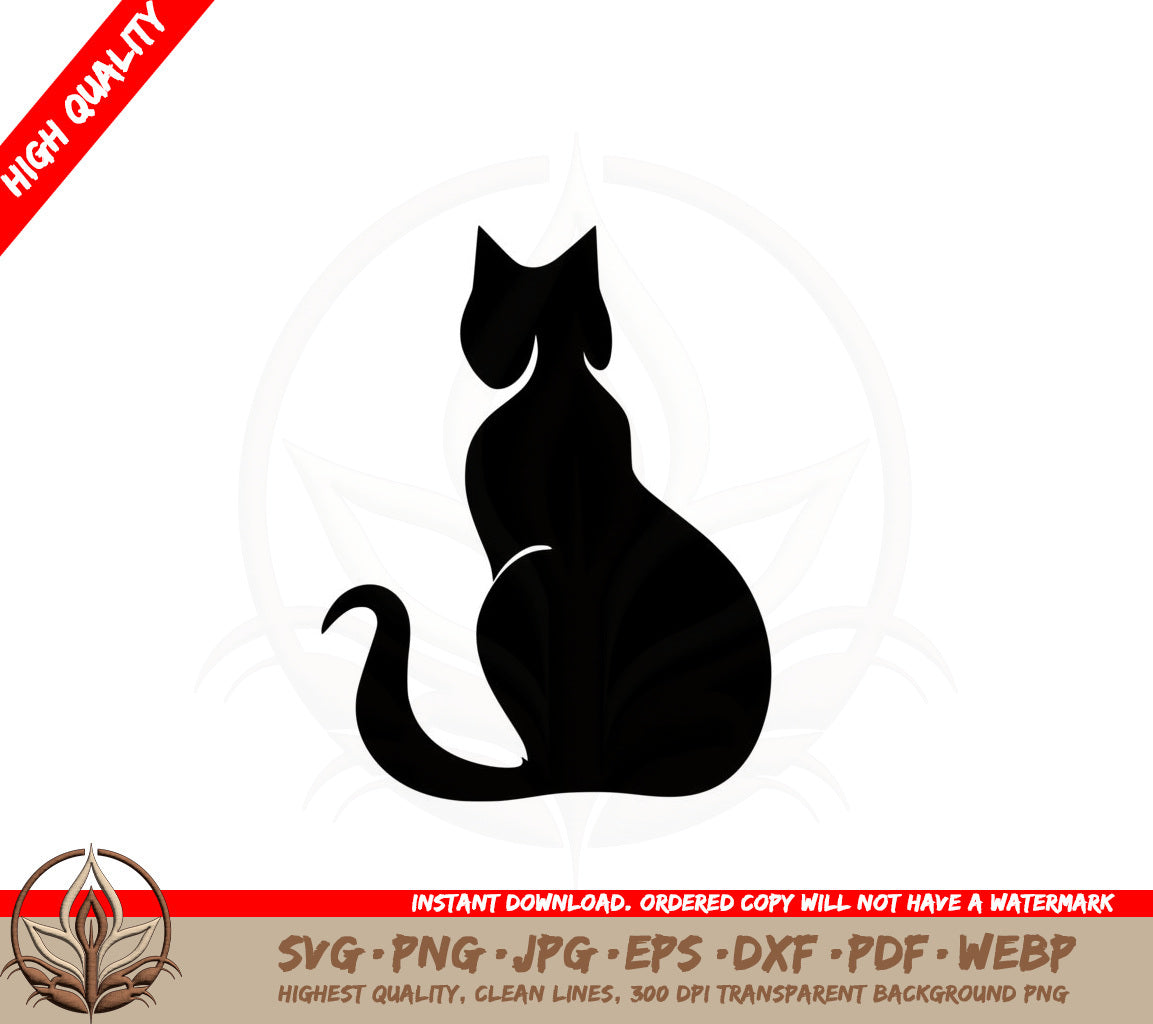 Beautiful Cat Silhouette SVG PNG JPG AI PDF DXF EPS and WebP - Digital Download 