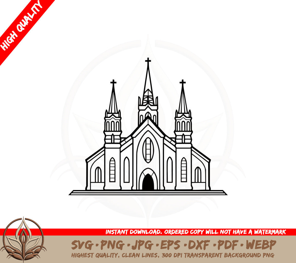 Beautiful Cathedral Digital Design SVG 