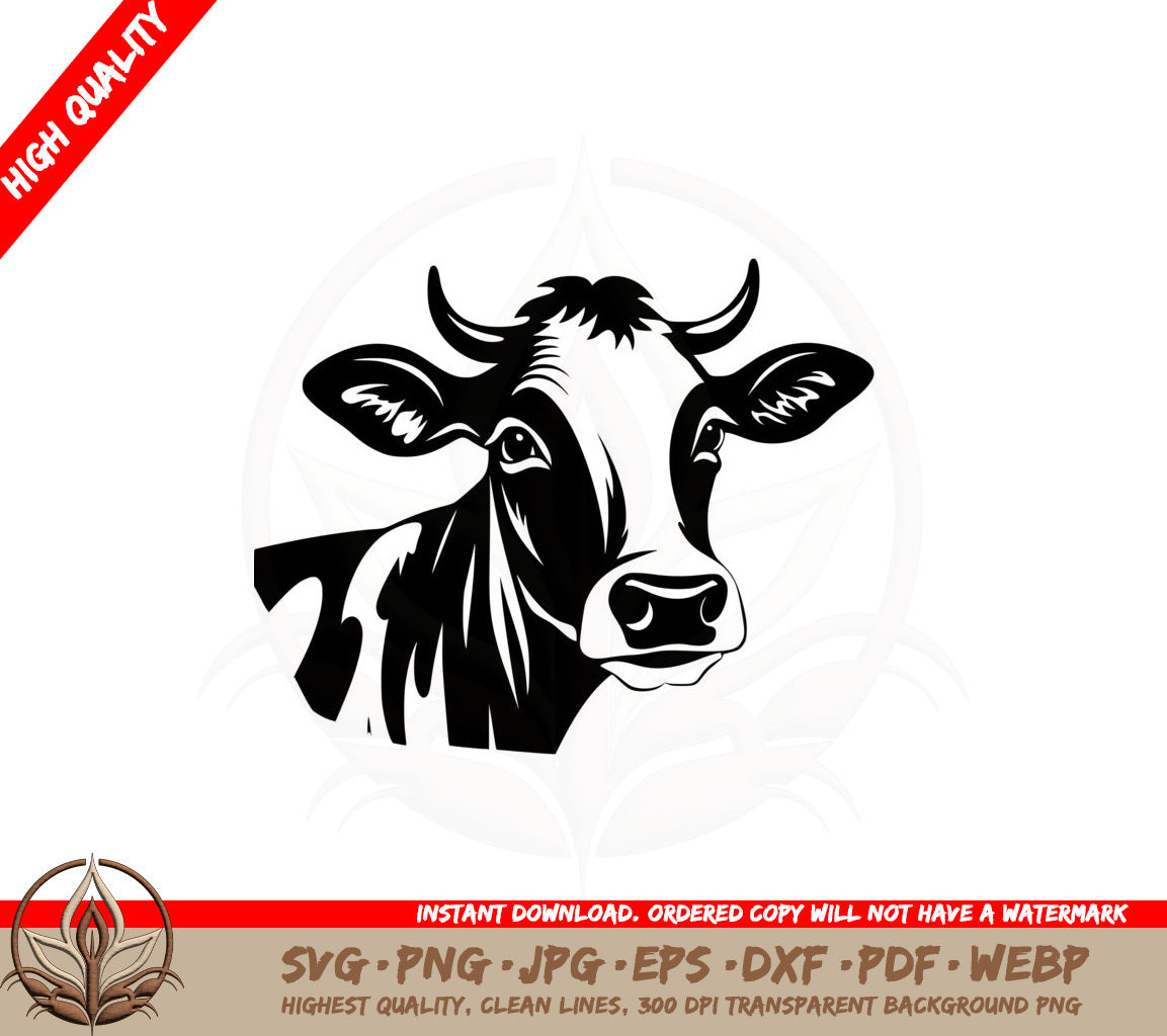 Beautiful Cow Portrait - Digital Download SVG 