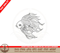 Beautiful Fighting Fish SVG  