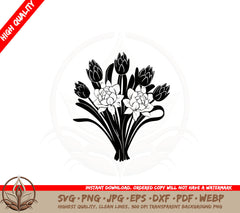 Beautiful Flower Bunch SVG Cut File Download 