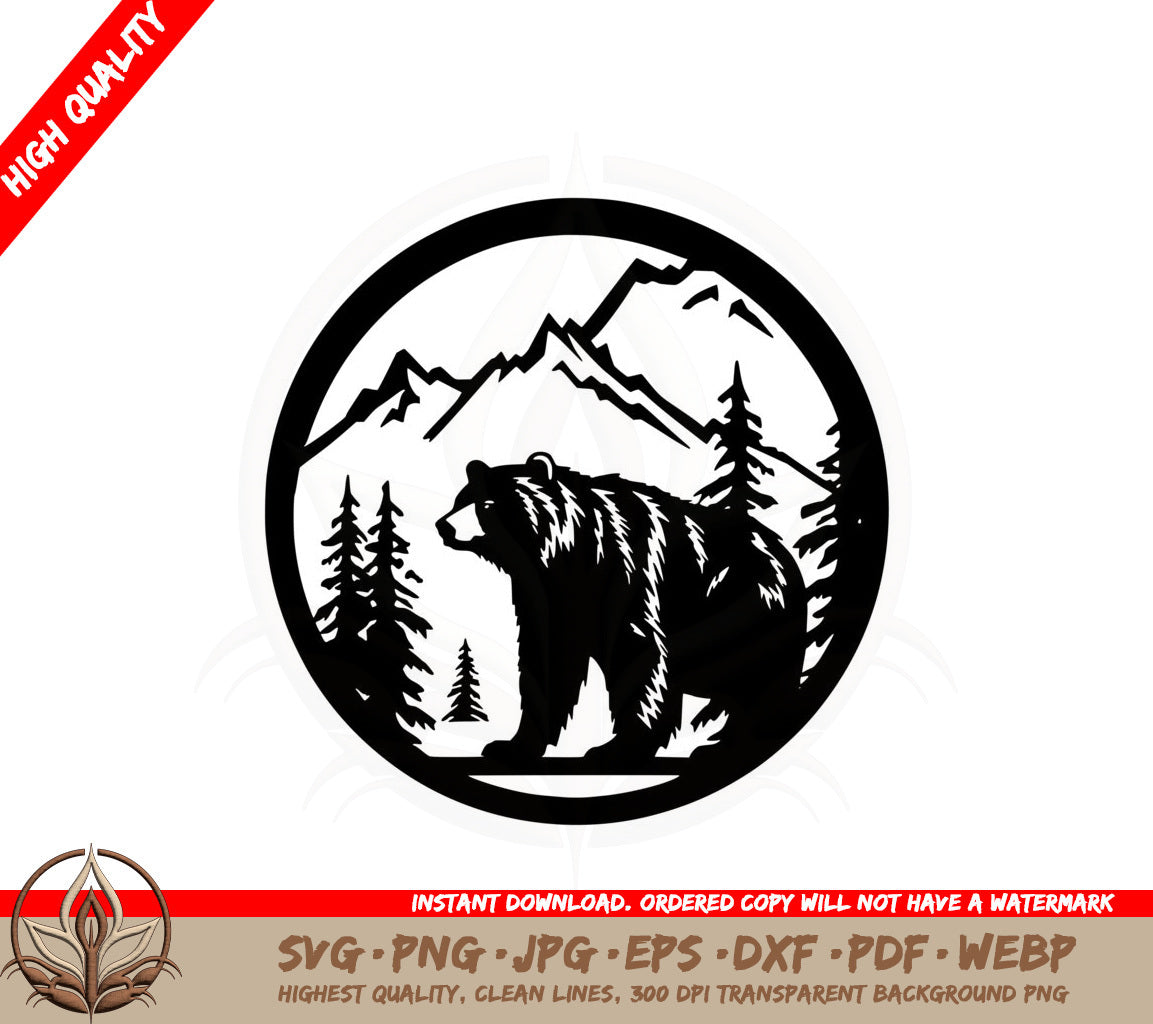 Beautiful Forest Bear SVG PNG JPG AI PDF DXF EPS  WebP - Digital Download 