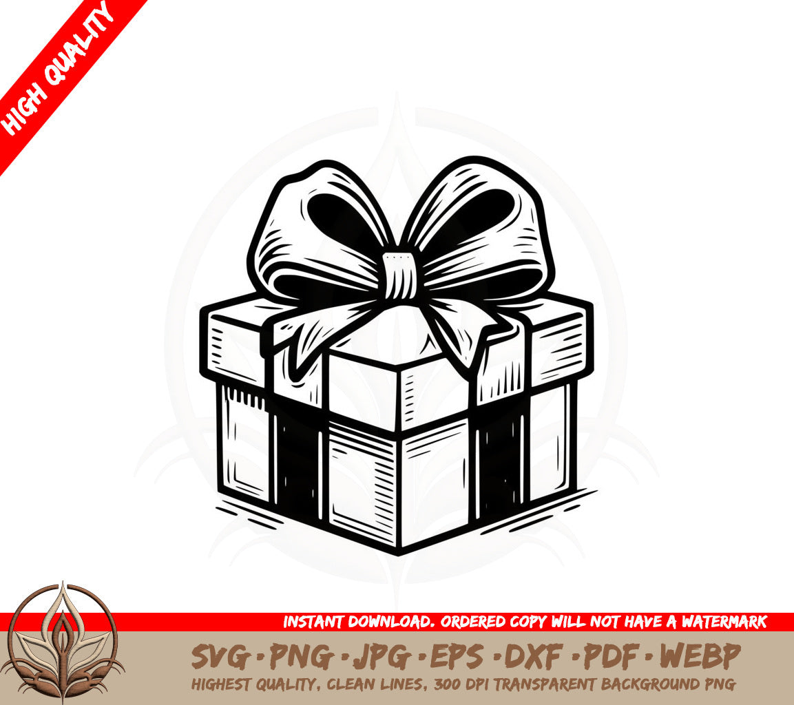 Beautiful Gift Box SVG PNG JPG AI PDF DXF EPS  WebP - Digital Download 