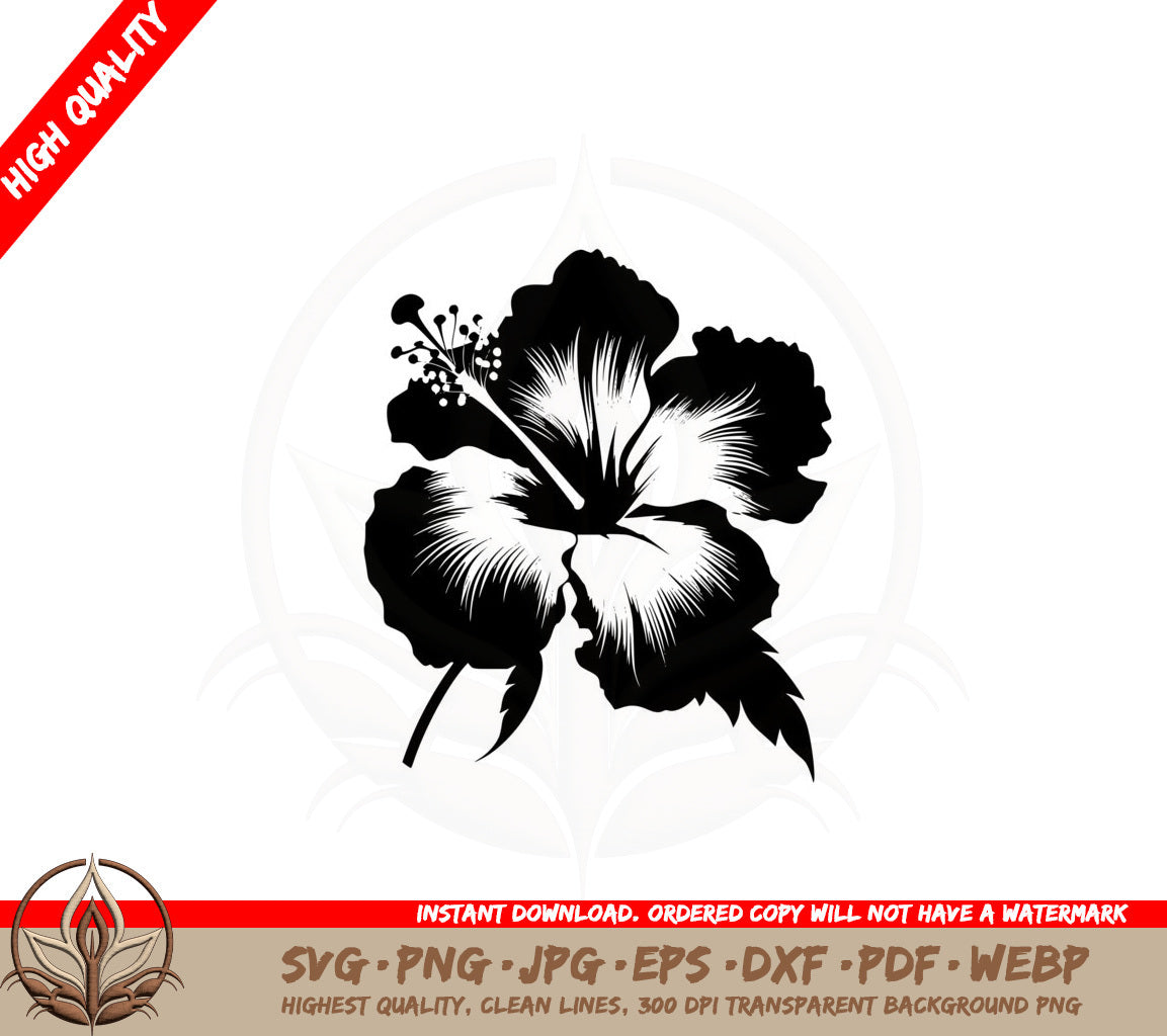 Beautiful Hawaiian Bloom SVG PNG JPG AI PDF DXF EPS and WebP Digital Download 