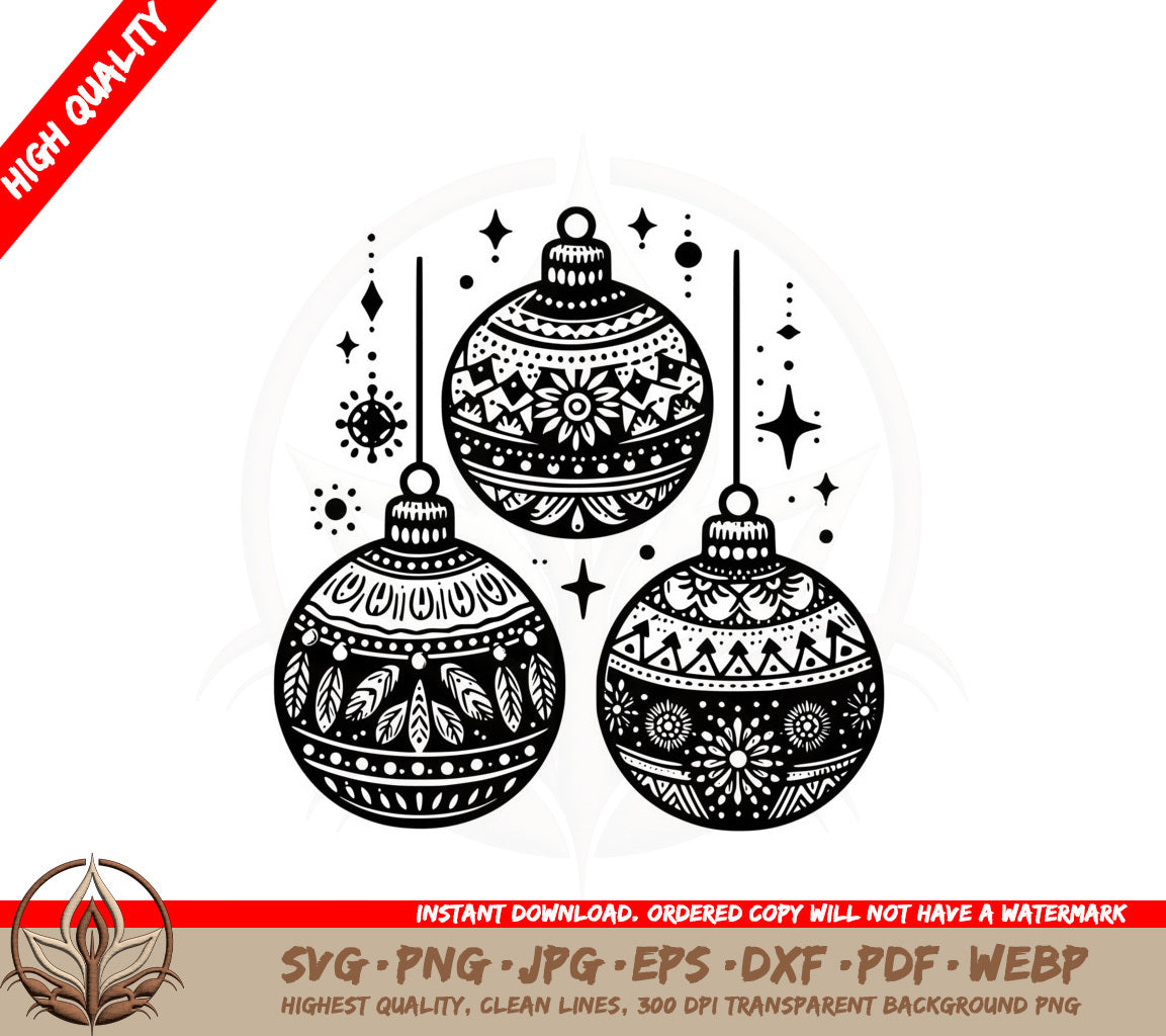 Beautiful Holiday Ornaments SVG Cut Files Bundle Christmas Ornaments SVG Xmas Ornaments SVG Holiday SVG Christmas SVG Files for Cricut Silhouette Glowforge - Digital Download 