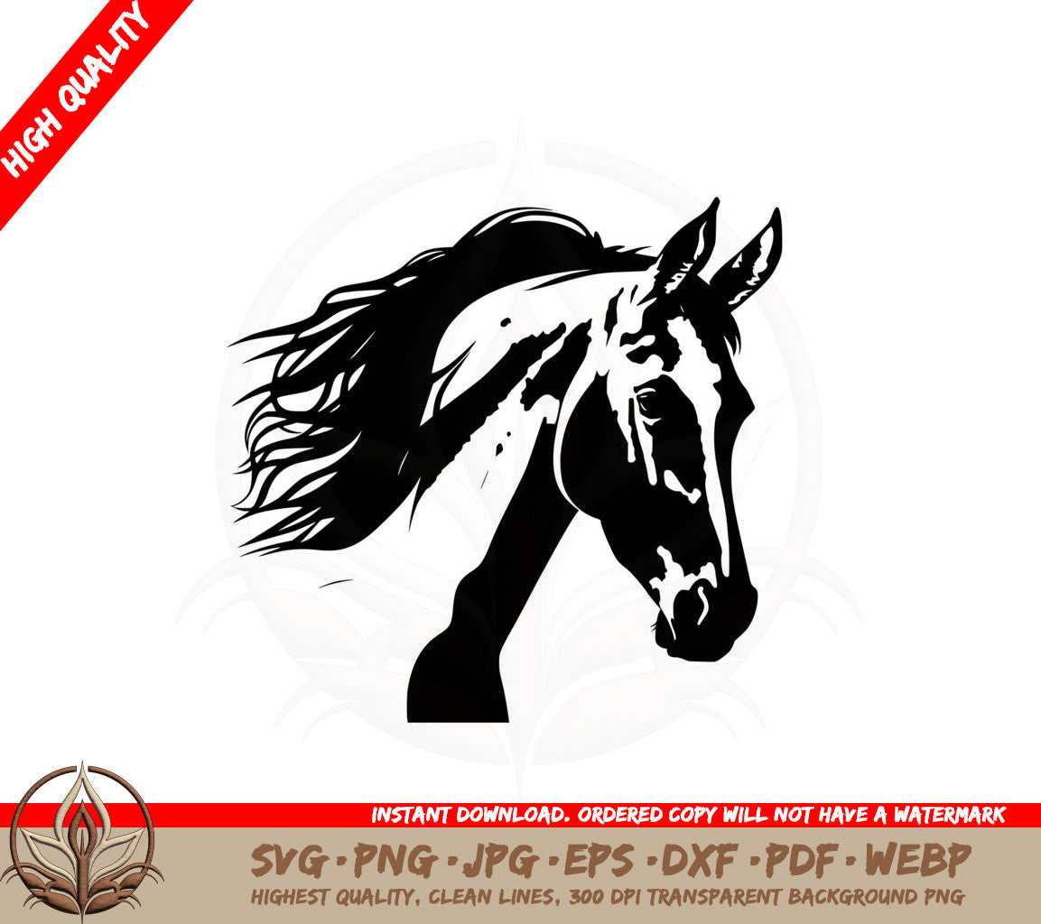 Beautiful Horse Headshot SVG 