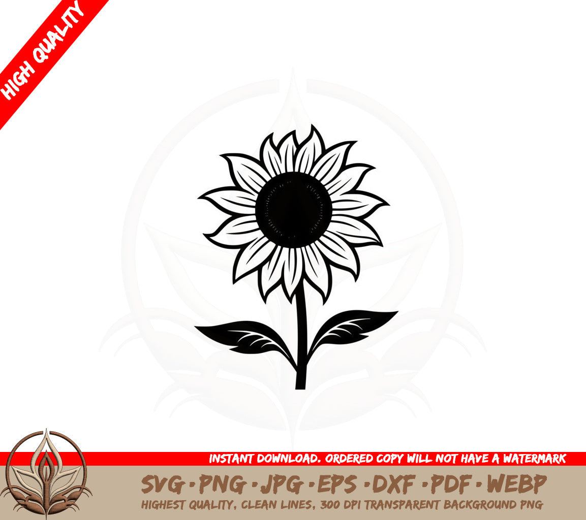 Beautiful Sunflower SVG PNG JPG AI PDF DXF EPS and WebP - Digital Download 