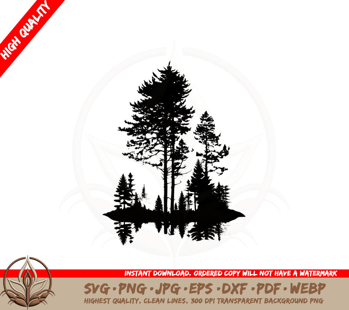 Beautiful Treeline SVG PNG JPG AI PDF DXF EPS and WebP Digital Download 