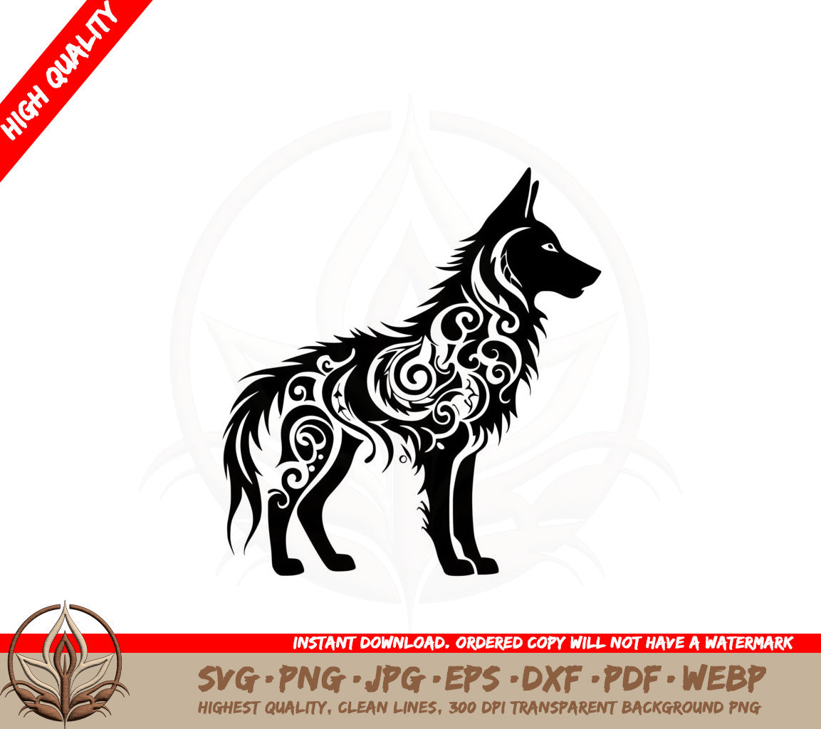 Beautiful Wolf Abstract SVG