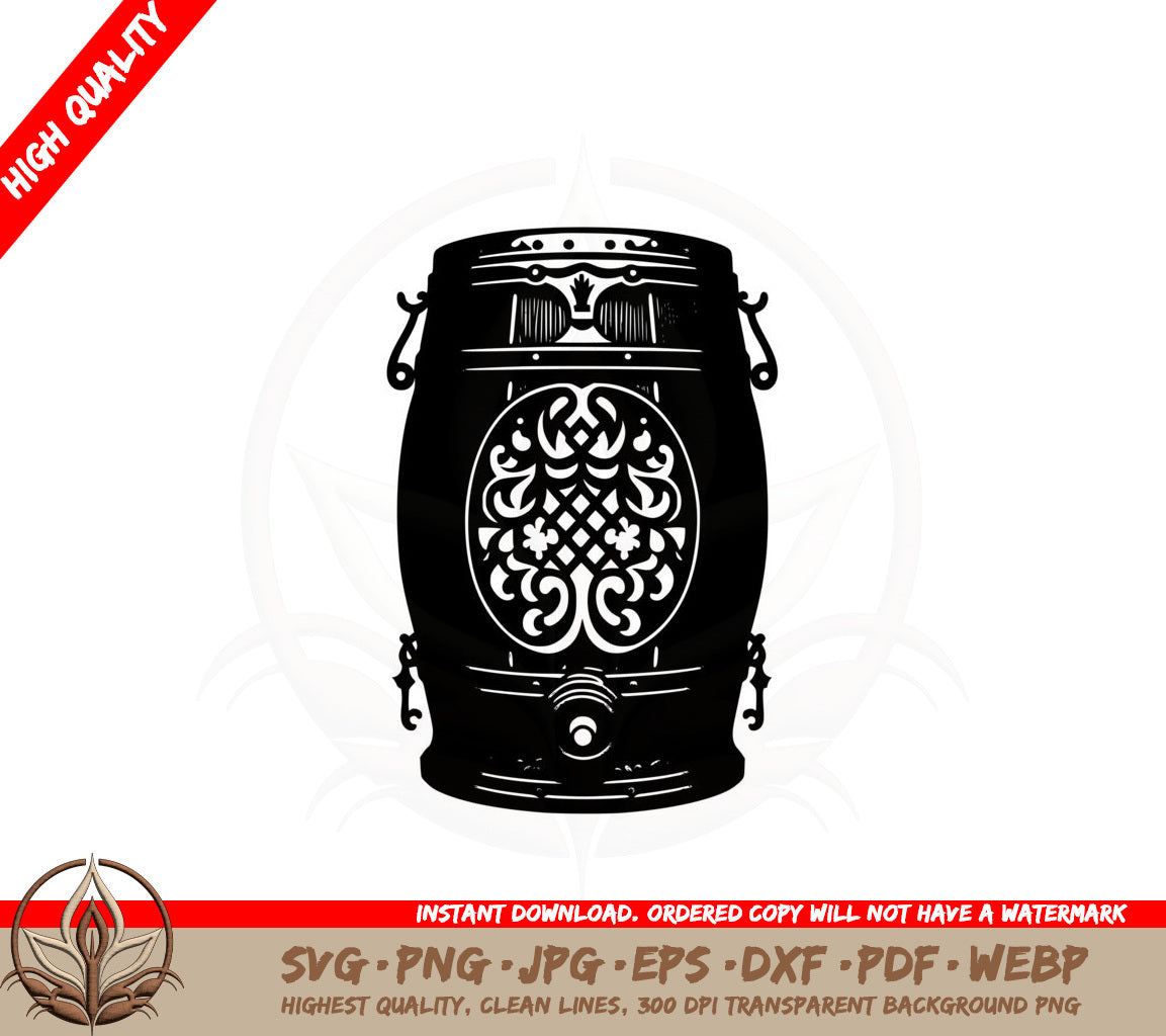 Beer Keg SVG Digital Download Cut File Cricut Silhouette Glowforge - PNG JPG AI PDF DXF EPS and WebP File Types Included 