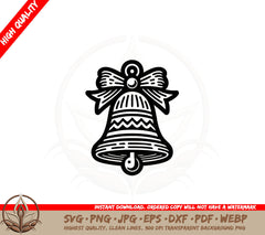 Bell Ornament SVG PNG JPG AI PDF DXF EPS and WebP - Digital Download 