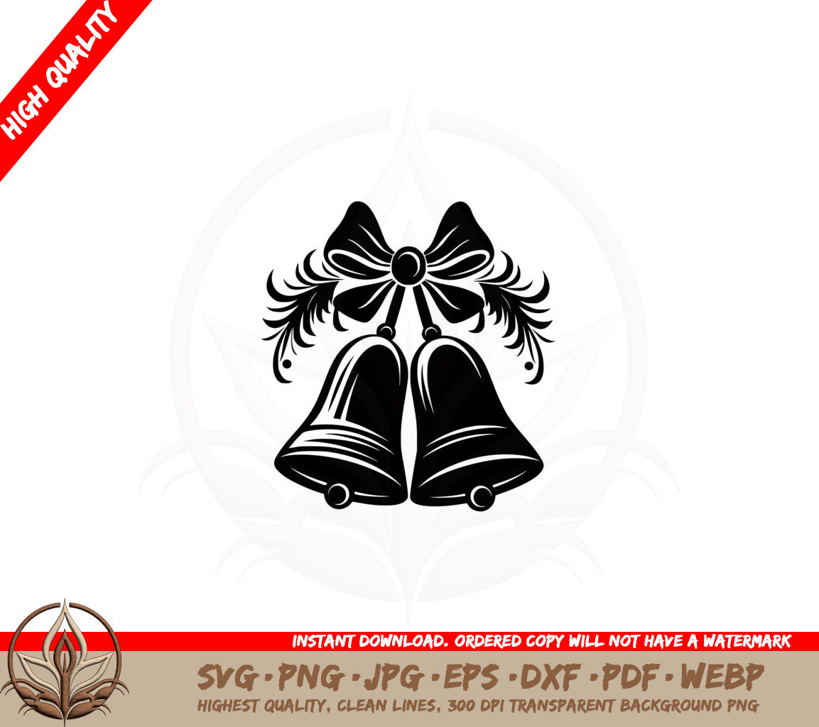 Bells with Bow SVG Cut File  Instant Download  