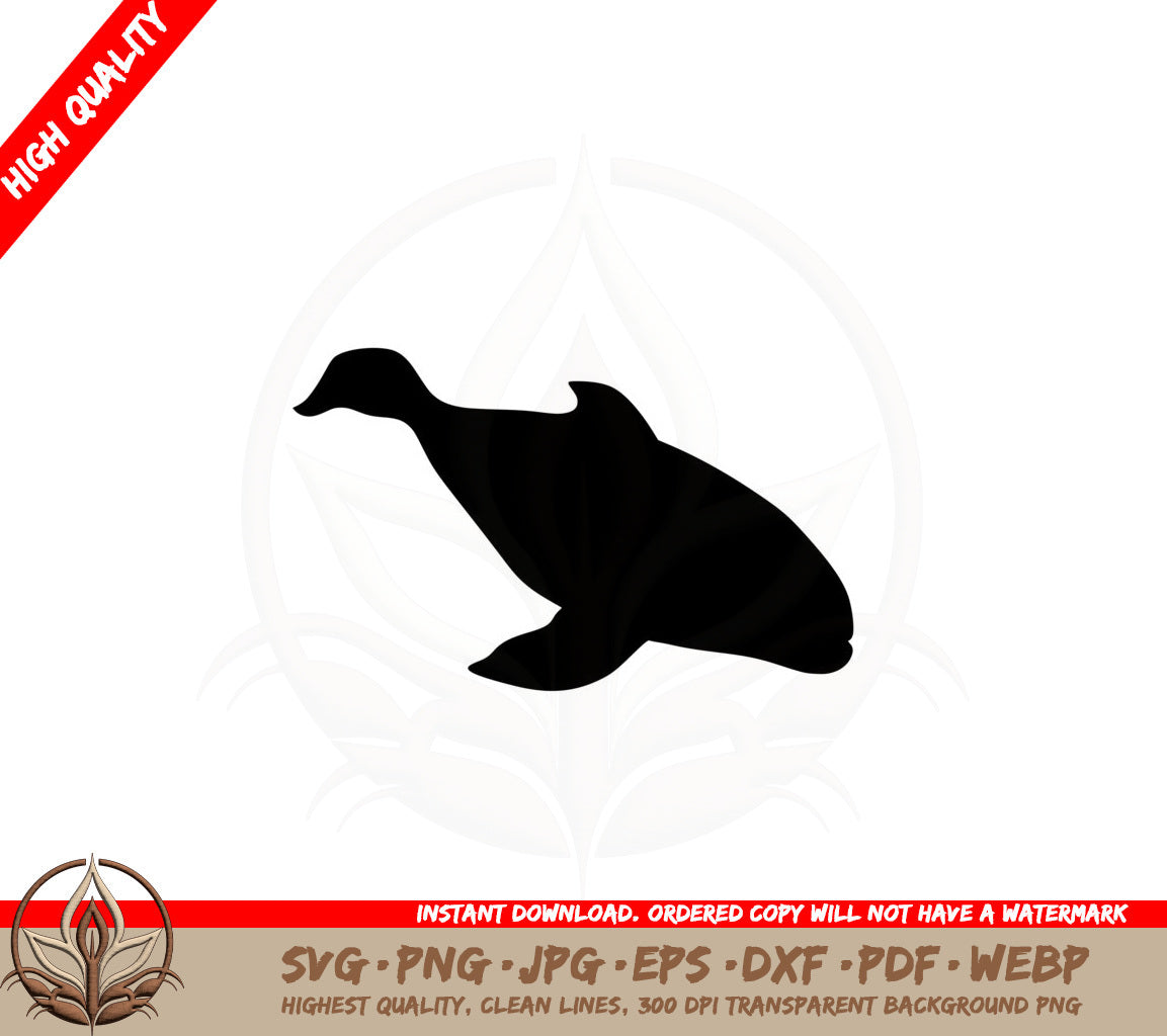 Beluga Whale Silhouette SVG PNG JPG AI PDF DXF EPS and WebP - Digital Download 