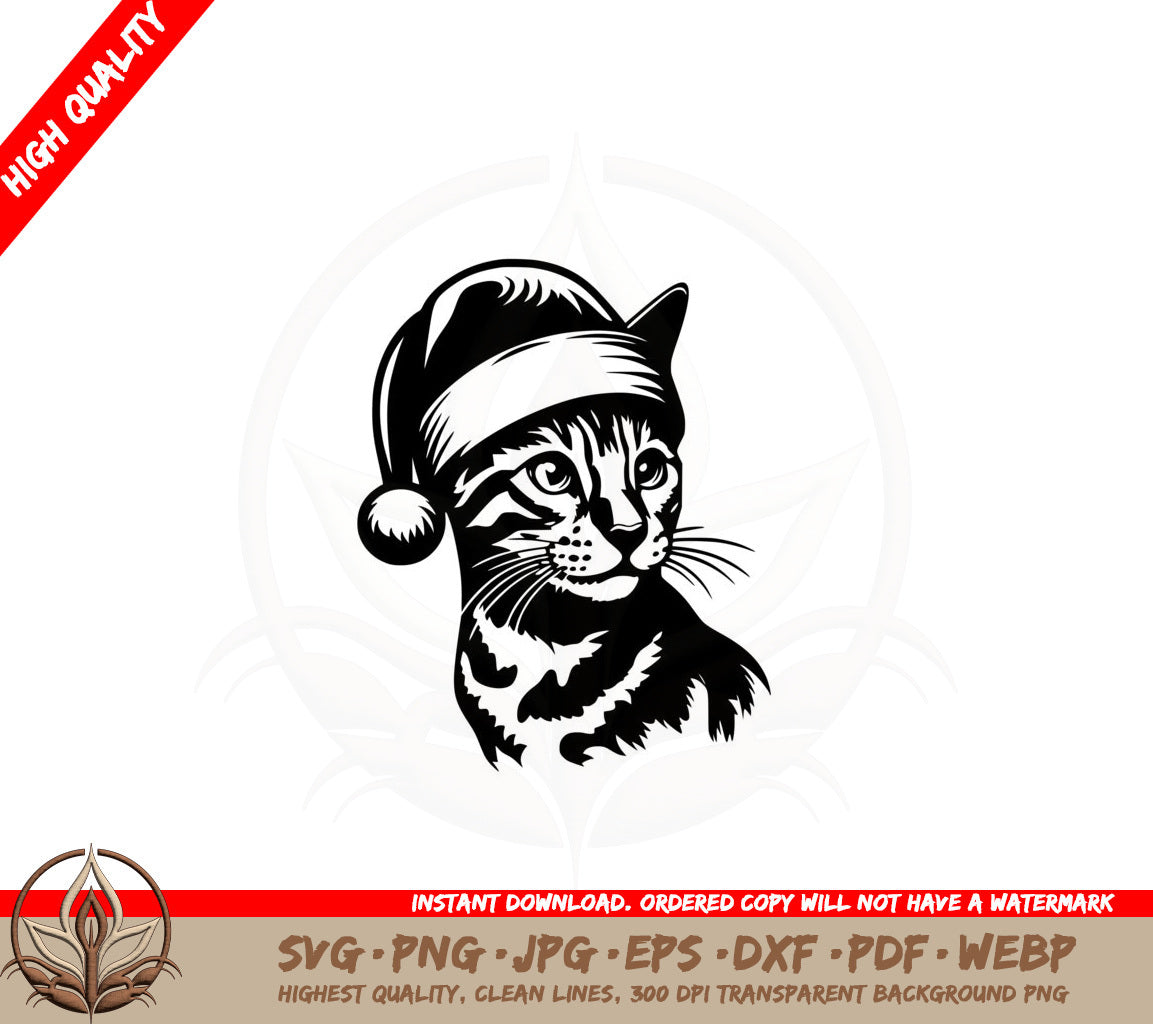 Bengal Santa Cat SVG 