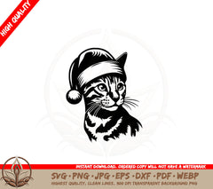 Bengal Santa Cat SVG 