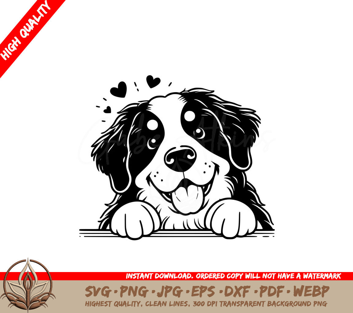 Bernese Mountain Dog Love SVG Cut File 
