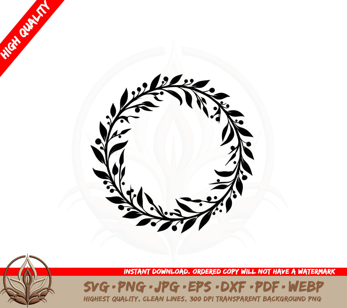 Berry Wreath SVG Cut File  Berry Wreath Clipart  Berry Wreath Digital Download 