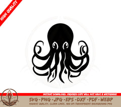 Beware the Kraken SVG PNG JPG AI PDF DXF EPS and WebP Digital Download 